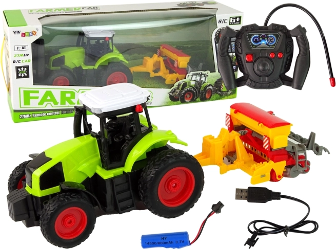 Kinder-RC-Traktor mit Ballenpresse 1:16 grün