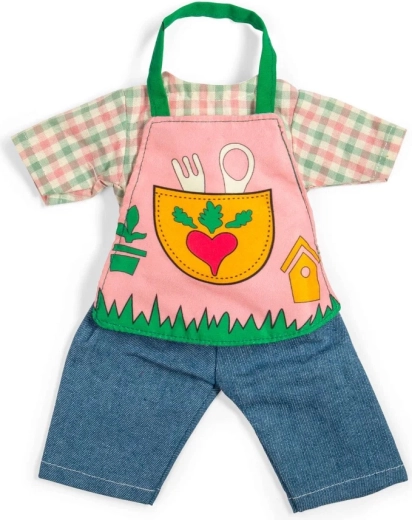 Bigjigs Toys Gärtner-Outfit für Puppe 34 cm – Hose, Hemd und Schürze