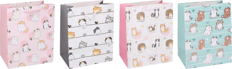 Geschenktasche M mit Kätzchen 26 × 32 × 10 cm