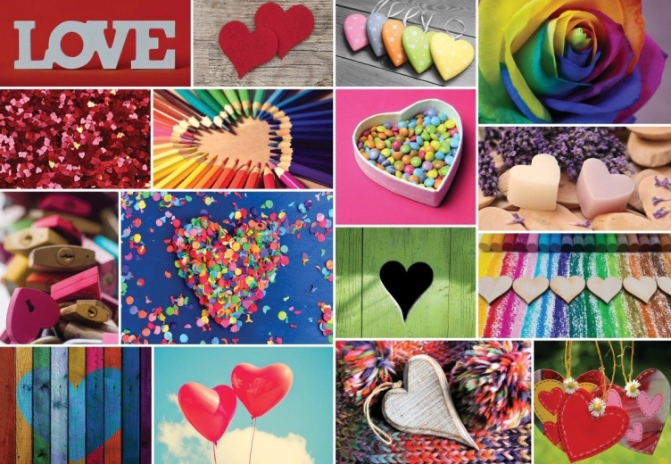 Puzzle-Collage – Liebe in Farben, 1000 Teile