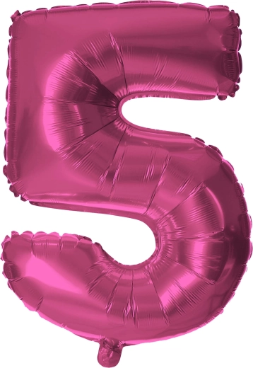 Folienballon Zahl 5 rosa 30 cm TORO
