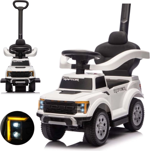 Milly Mally Kinder-Rutschfahrzeug mit Schiebestange Ford F-150 3in1 weiß