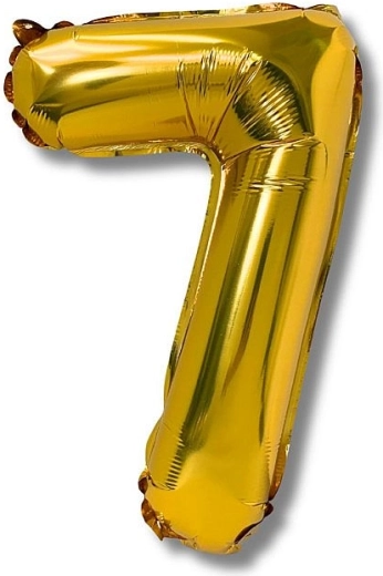 Folienballon Zahl 7, 40 cm, gold