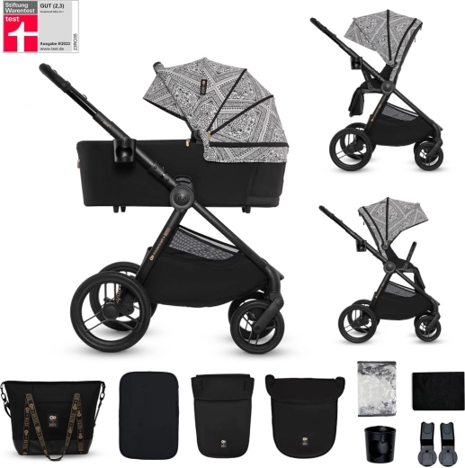 KINDERKRAFT Nea 2 2-in-1 Kombikinderwagen Lunar Black Bizuu