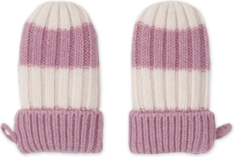 Lodger Merino-Handschuhe Stripe Mauve 0–12 Monate