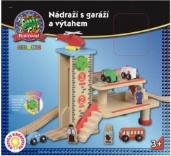 MAXIM Holzbahnhof mit Garage und Aufzug