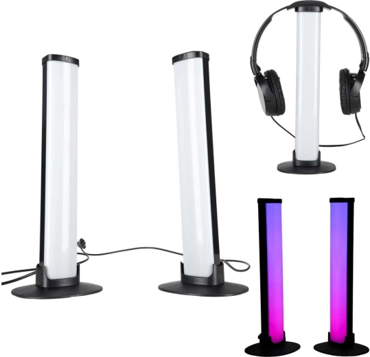 Gaming-Tisch LED RGB Lichtleisten mit Fernbedienung (2 Stk.)