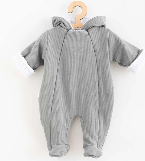 Baby-Winteroverall mit Kapuze NEW BABY Frosty, grau, Gr. 62 (3–6 Monate)