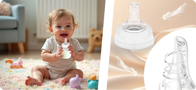 Dynamischer Silikonsauger für natürliches Saugen