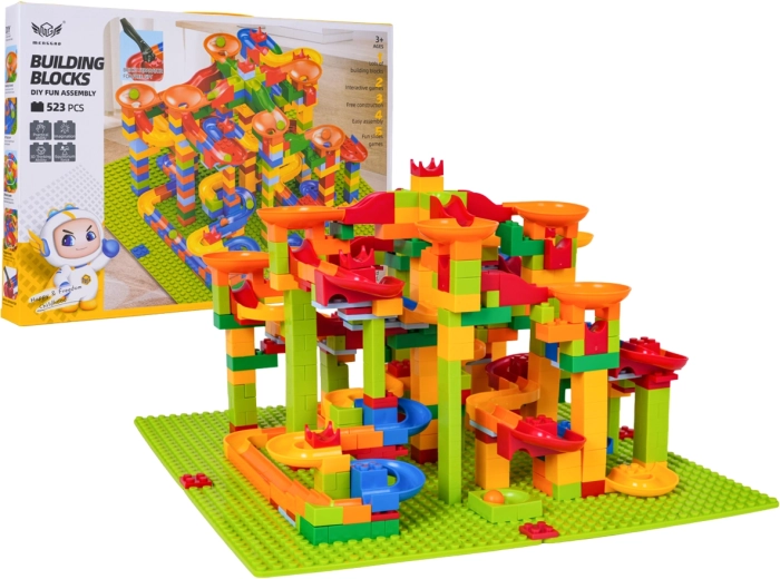 Buntes Baukasten-Murmelbahn 523 Teile