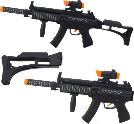 Spielzeug-Maschinengewehr mit Lichtern und Sounds 62 cm – schwarz