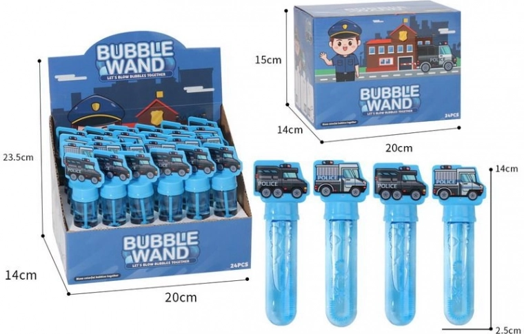 Seifenblasen im Polizeiauto-Design 14 cm