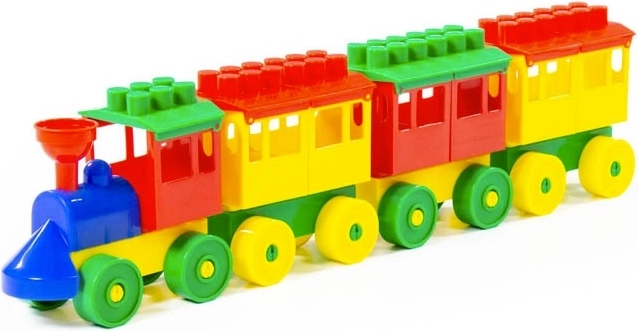 Kunststoff-Baukasten-Zug mit 3 Waggons