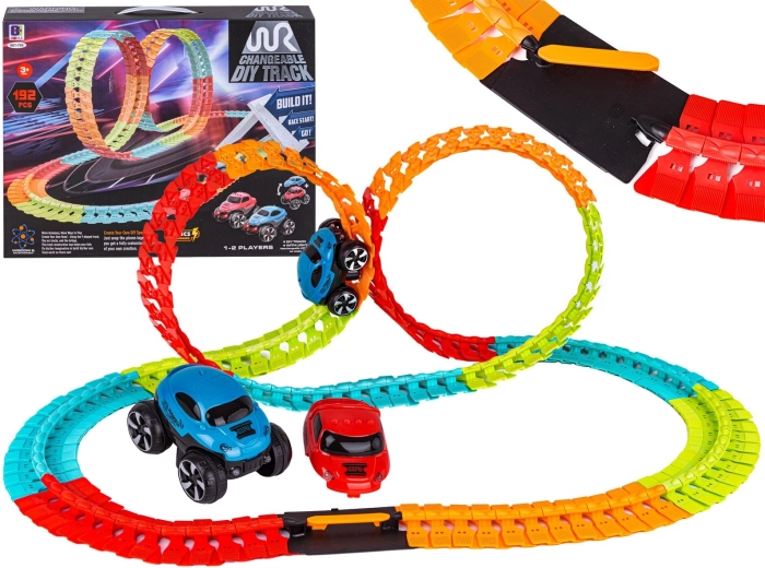 Elastische Rennstrecke für Spielautos 192 Teile - 1 Stück