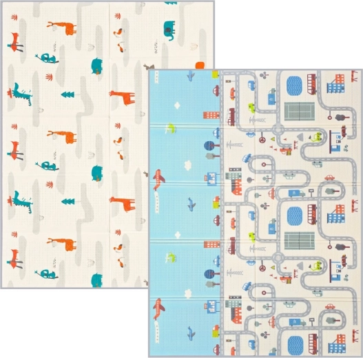NANNA faltbare beidseitige Spielmatte Stadt 200 × 150 cm