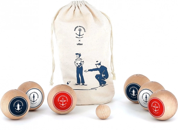 Vilac Pétanque Marine – Holzset für Kinder und Erwachsene