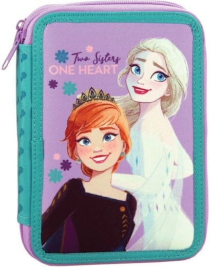 Zweistufiges Schulmäppchen Frozen Elsa und Anna, komplett ausgestattet