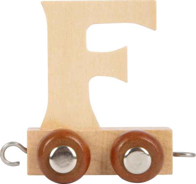 Holzwaggon mit dem Buchstaben F für Holzeisenbahn small foot
