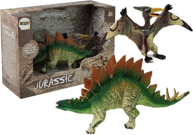 Spielzeugset Dinosaurier Stegosaurus und Pteranodon