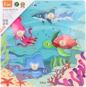 Holz-Knopf-Puzzle Meerestiere Viga