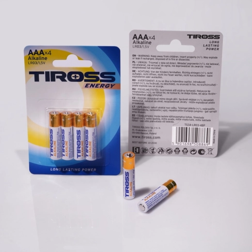 Alkalische Batterien AAA LR03 1,5 V – Packung mit 4 Stück