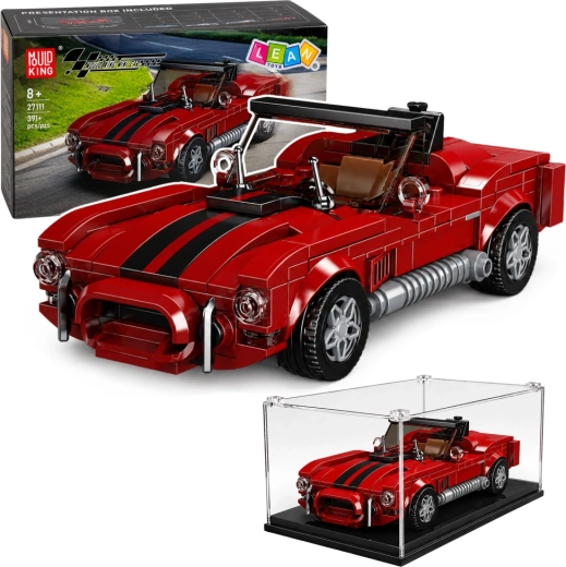 Konstruktionsbausatz eines klassischen Sportwagens S.Cobra mit Vitrine, 391 Teile