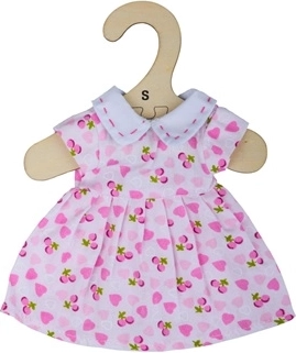 Rosa Kleider mit Herzchen für Puppen 28 cm