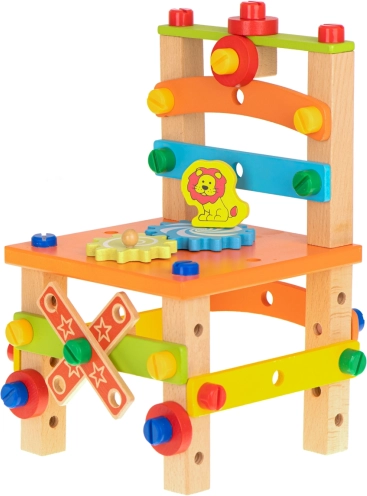 Holz-Baukasten – Werkstatt-Hocker, 49 Teile