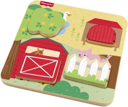 Fisher-Price Versteckspiel aus Holz mit Tieren