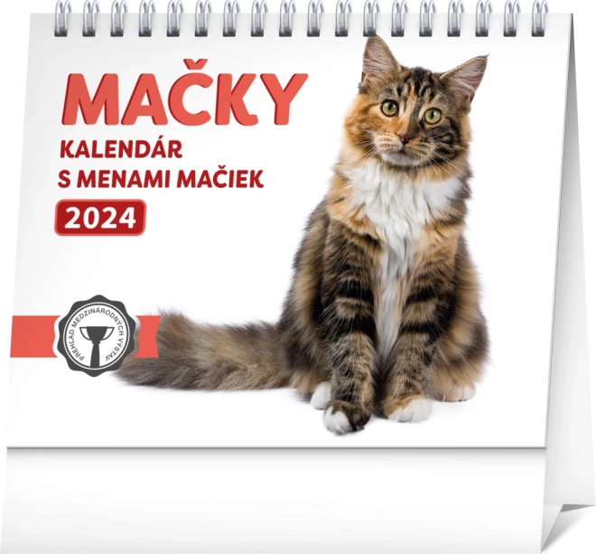 Tischkalender Katzen 2024 mit Katzennamen 16,5 × 13 cm