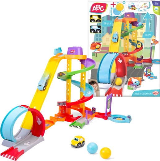 Autorennbahn ABC Race N Loop Park mit 2 Autos