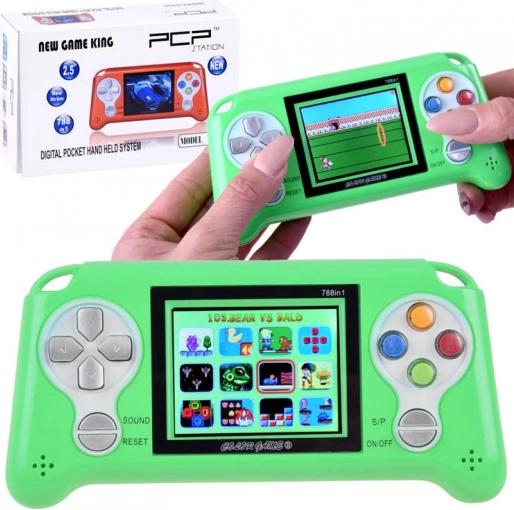 Handheld-Spielkonsole mit 70 Spielen – Grün