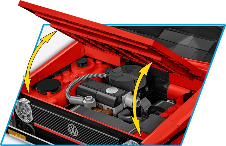 Detaillierter Motor unter der zu öffnenden Motorhaube