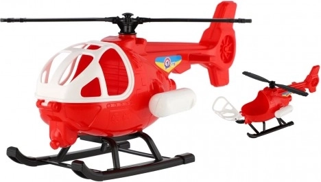 Roter Kunststoff-Hubschrauber 25 cm mit zu öffnender Kabine – 1 Stück
