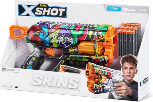 X-SHOT Skins Griefer Graffiti Blaster mit 12 Schaumstoffpfeilen