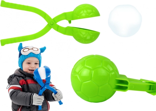 Schneeballmacher – Handgerät zur Herstellung von Schneebällen, grün, Fußballmuster