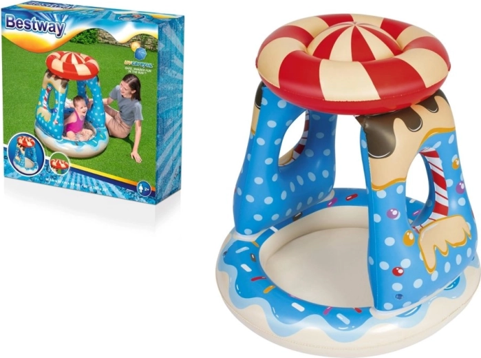 Aufblasbares Kinderplanschbecken mit Sonnendach 91 × 91 × 89 cm BESTWAY