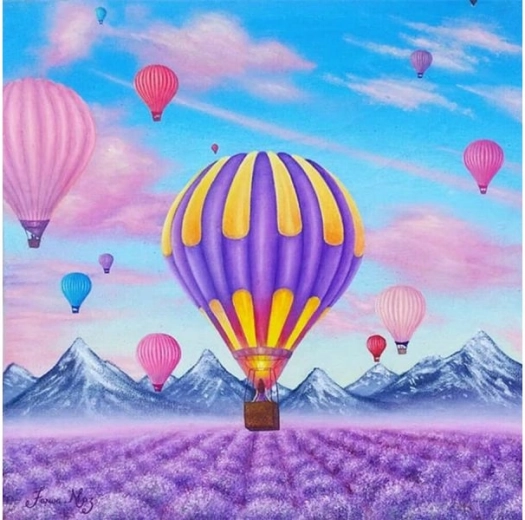 Diamantmalerei (Diamond Painting) – Ballonflug 30 × 30 cm - 1 Stück