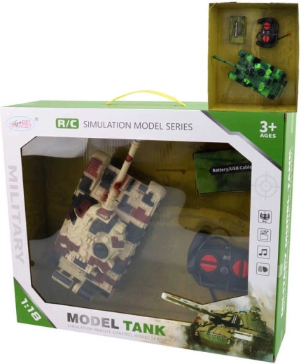 RC-Panzer mit Fernsteuerung 27 MHz mit Licht und Sound 1:18