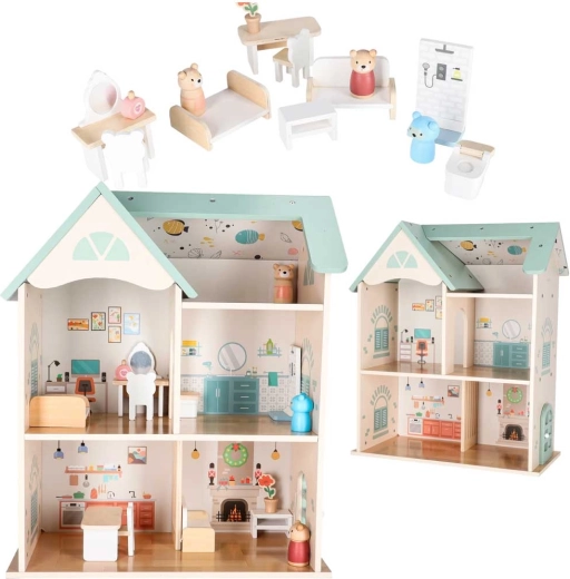 Holz-Puppenhaus LULILO 56 cm, mintfarben matt