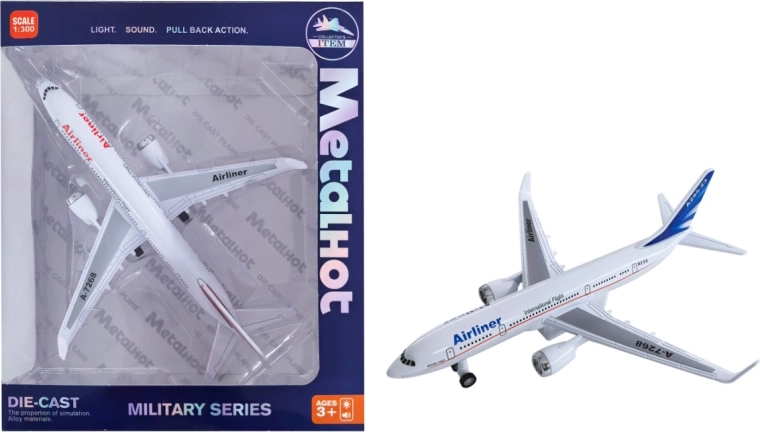 Metallmodell eines Passagierflugzeugs Airliner MetalHot mit Ständer 1:860