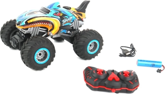 RC-Auto Hai mit Lichtern, Geräuschen und Sprüheffekt (2,4 GHz, 10 km/h)