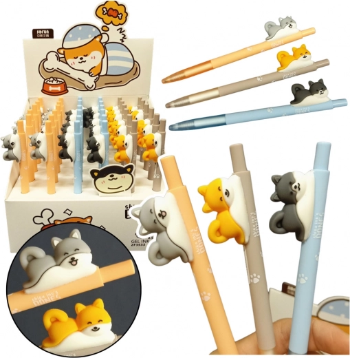 Gelstift mit Shiba-Hund Figur blauer Tinte 0,5 mm