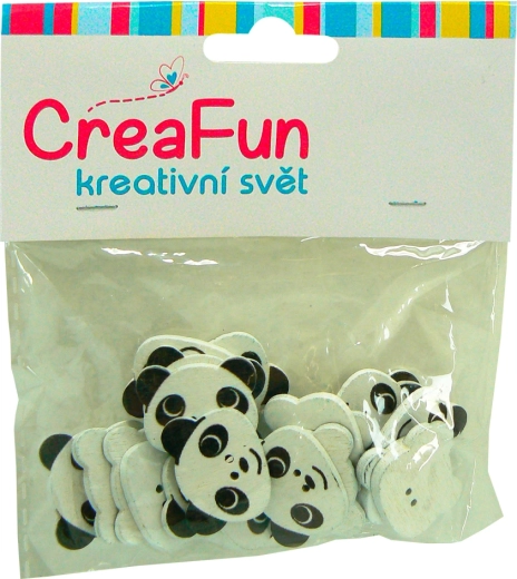 Holzknöpfe Panda, Farbmix, 20 Stk. (23 × 20 mm)