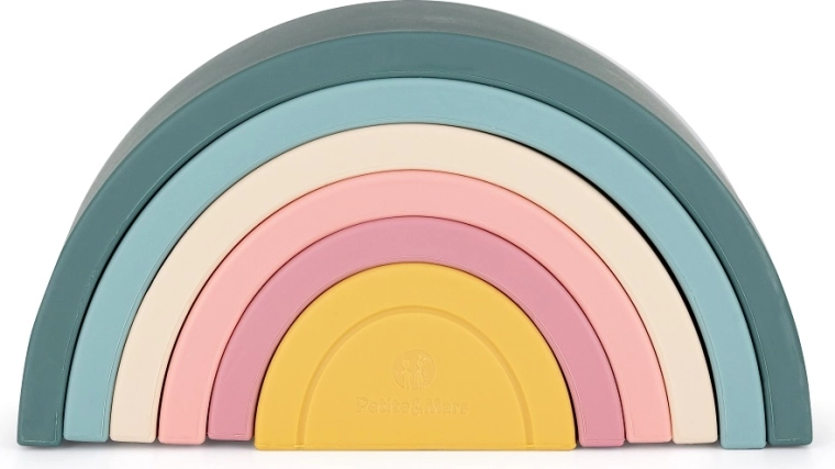 PETITE&MARS Silikon-Stapelregenbogen Rainbow, Misty Green