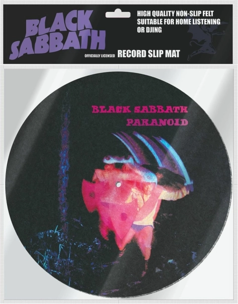 Plattentellerauflage mit Black-Sabbath-Motiv