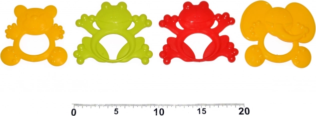 Beißring für Babys in verschiedenen Formen und Farben