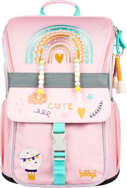 BAAGL Schulranzen Zippy Regenbogen rosa