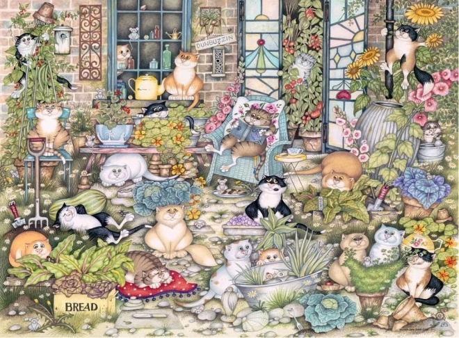 RAVENSBURGER Puzzle Crazy Cats: Katzenleben, 500 Teile