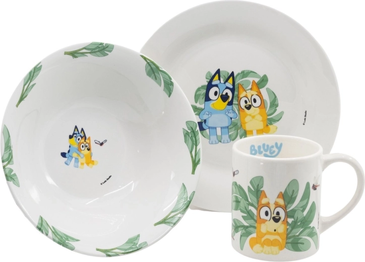 Bluey Geschenkset mit Teller, Schüssel und Becher (3-teilig)